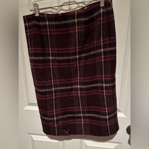 New plaid wool Talbots skirt, knee length